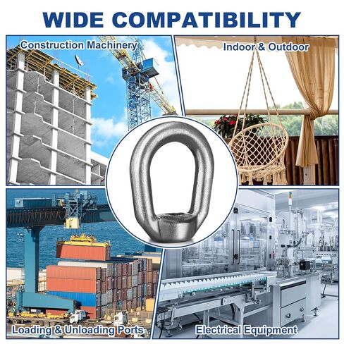 Frienda 12 Pcs 5/8" Heavy Duty Lifting Eye Nut Hot Dip Galvanized Drop Forged Steel Threaded Fastener UNC Standard Ring Shape Lifting Wll 3600 Lbs in Saudi Arabia