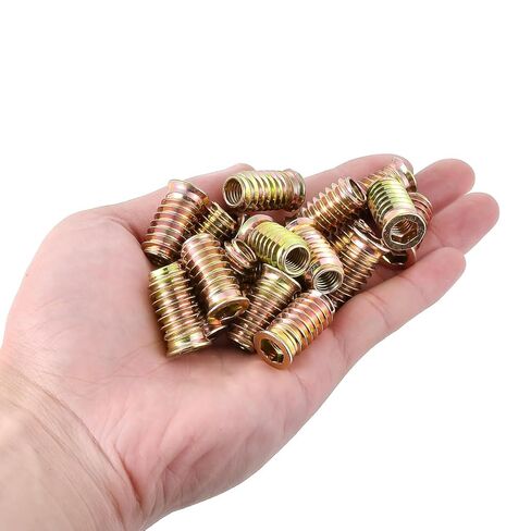 30 Pcs 5/16"-18x25 Threaded Inserts for Wood Nut Insert, Wood Bolt Inserts for Woodworking Projects, Furniture Hardware (30, 5/16"-18x25mm) in Kuwait