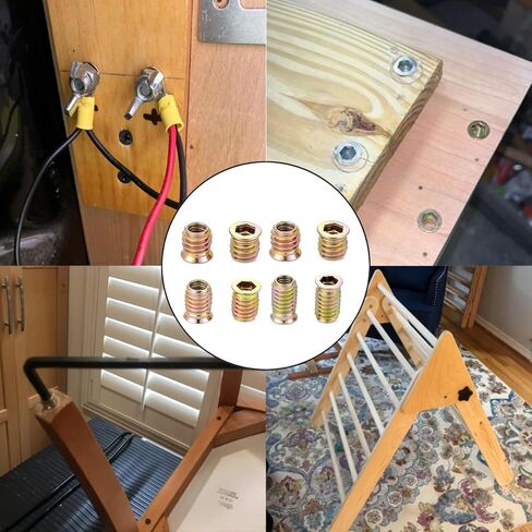 30 Pcs 5/16"-18x25 Threaded Inserts for Wood Nut Insert, Wood Bolt Inserts for Woodworking Projects, Furniture Hardware (30, 5/16"-18x25mm) in Kuwait