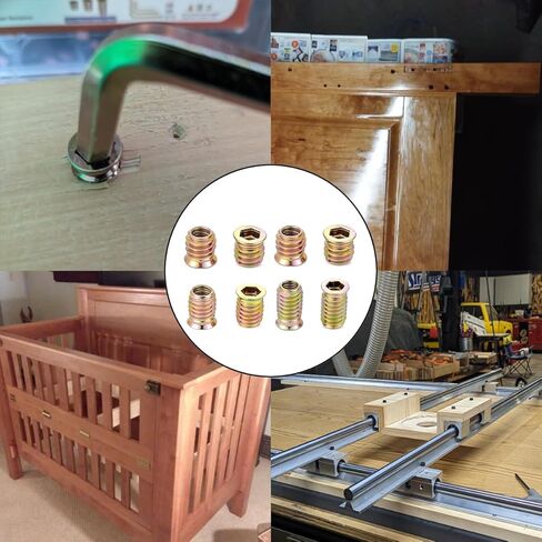 30 Pcs 5/16"-18x25 Threaded Inserts for Wood Nut Insert, Wood Bolt Inserts for Woodworking Projects, Furniture Hardware (30, 5/16"-18x25mm) in Kuwait