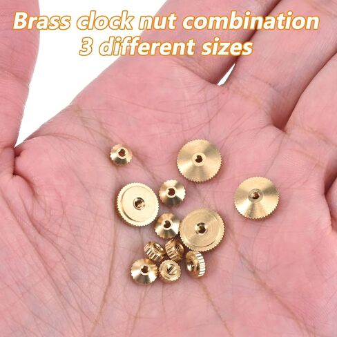 12 PCS Brass Clock Hand Nut Assortment for Clock Repair, Mantel Clocks Hands Parts Replacement Watch and ClockParts, Clocks Repair Parts Replacement Kit (5mm, 6mm, 10mm) in Saudi Arabia