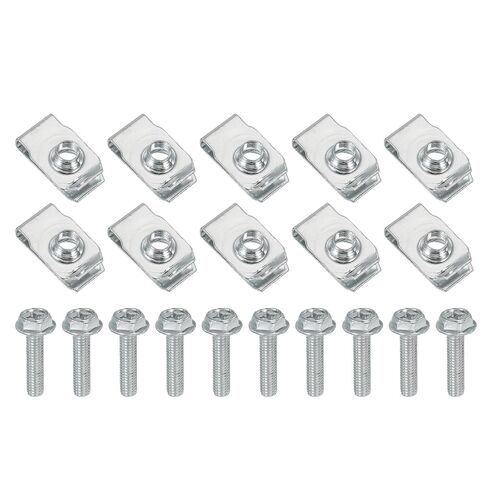 PATIKIL M5-0.8 Bolt and U-Nut, 10 Pcs Extruded U Nut & Body Bolt Kit Fasteners Hardware for Automotive Metal Cars Motorcycles in Saudi Arabia