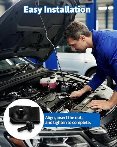 30 قطعة من صواميل M6-1.0، صواميل سرعة بمشبك على شكل حرف U من الفولاذ الكربوني للسيارات باللون الأسود، 1/4 بوصة - 20 صواميل من النوع U المبثوقة لمصدات السيارات in Kuwait