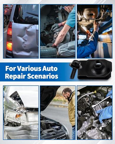 30 قطعة من صواميل M6-1.0، صواميل سرعة بمشبك على شكل حرف U من الفولاذ الكربوني للسيارات باللون الأسود، 1/4 بوصة - 20 صواميل من النوع U المبثوقة لمصدات السيارات in Kuwait