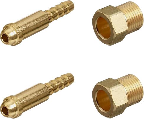 Argon Nut & Nipple Set with 1/4" Hose Barb – MIG & TIG Inert Gas Welding Fittings – CGA-032 B Size – 4 Sets (Brass) in Saudi Arabia