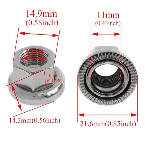 yukata Silver M10 Bicycle axle nut Bike Nuts Accessories Bike Hub nut Front and Rear Bicycle Wheel for Road Bikes, Mountain Bikes, Travel Bicycles,Folding Bicycles 4PCS in Saudi Arabia
