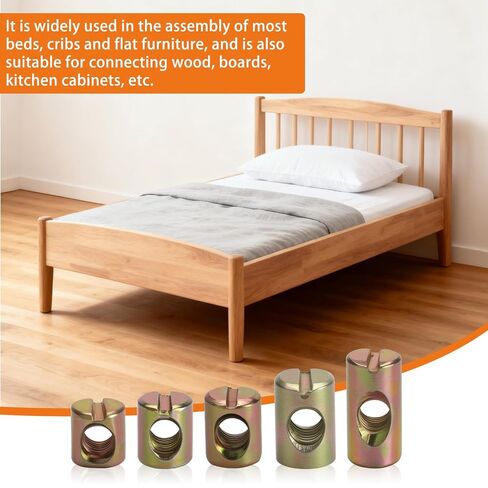 77 Pcs M6 Barrel Nuts, Cross Dowel Joint Nuts, Metric Slotted Barrel Nut Set, Hammer Embedded Nut for Bed Crib and Chairs Furniture Replacement Parts in Kuwait