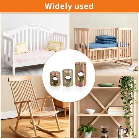 77 Pcs M6 Barrel Nuts, Cross Dowel Joint Nuts, Metric Slotted Barrel Nut Set, Hammer Embedded Nut for Bed Crib and Chairs Furniture Replacement Parts in Kuwait