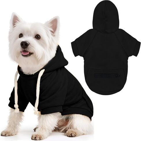 PETCARE Basic Dog Hoodie Sweaters for Small Medium Large Dogs Cats Puppy Clothes Soft Warm Fleece Dog Hoodies Sweatshirt with Small Pockets Fall Winter Chihuahua Dachshund Golden Retriever Outfits in Kuwait