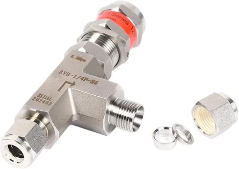 ارتفاع ضغط 1/8 1/4 3/8 1/2 بوصة زاوية ذكر أنثى 316L من الفولاذ المقاوم للصدأ لتخفيف الضغط الزنبركي صمام الأمان إصدار الهواء (3/8"، BSPP_CP 725-1200 PSIG_FEMALE إلى أنثى) in Kuwait