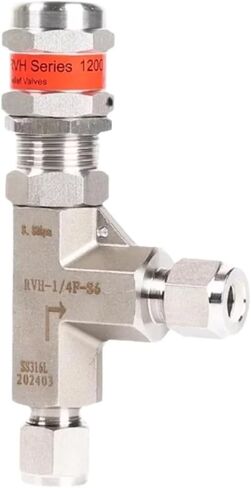 ارتفاع ضغط 1/8 1/4 3/8 1/2 بوصة زاوية ذكر أنثى 316L من الفولاذ المقاوم للصدأ لتخفيف الضغط الزنبركي صمام الأمان إصدار الهواء (3/8"، BSPP_CP 725-1200 PSIG_FEMALE إلى أنثى) in Kuwait