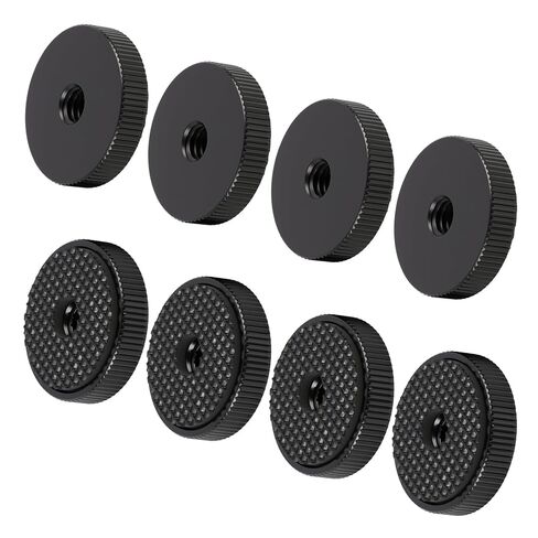 8 Pcs 1/4"-20 Flat Knurled Nut with Washer, Female Thread Wing Knob Thumb Fastener for Camera Tripod Hot Shoe, Knurled Locking Wheel Adapter Spacer for Tripod Heads, Microphones in Saudi Arabia
