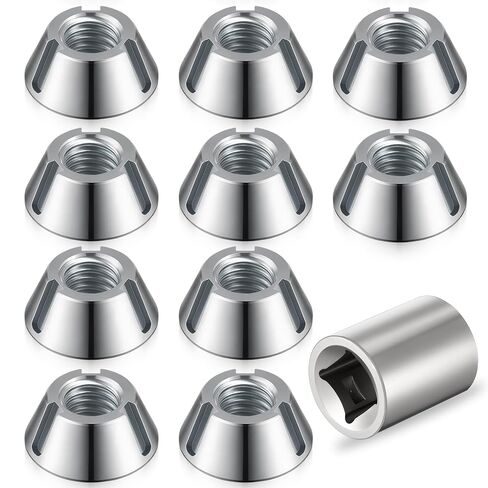 11 Pcs Include Installation Tool and 10 Pcs 3/8-16 Tri-Groove Tamper Proof Security Nuts, Tamper Proof Security Nuts, #30, Trident, Galvanized Steel in Kuwait