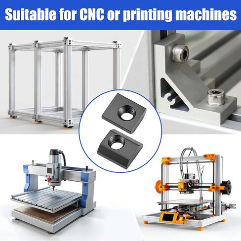 100 Pack 5/16"-18 Slide in Economy T-nut, Threaded Steel Standard Slide in T-nut T-Slot Nuts Accessory Black Galvanized for 15 Series Aluminum Extrusion T Slot Track DIY UNC Threaded in Kuwait