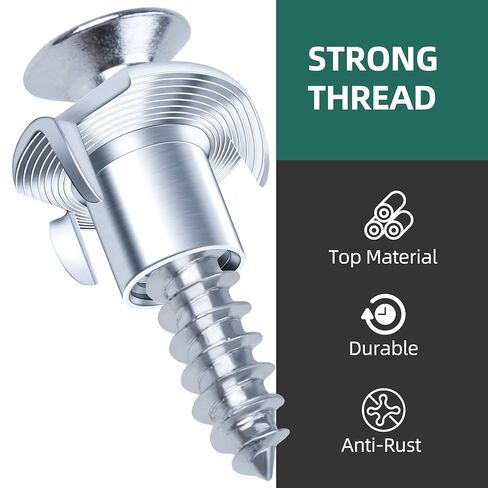 180-Pack 1/4"-20 5/16"-18 3/8"-16 T-Nuts Assortment Kit Zinc Plated Steel, 4-Pronged Tee Nut for Wood, Rock Climbing Holds T Nuts Set Nutserts for Wood Furniture in Kuwait