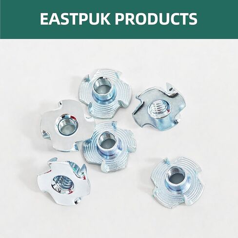 180-Pack 1/4"-20 5/16"-18 3/8"-16 T-Nuts Assortment Kit Zinc Plated Steel, 4-Pronged Tee Nut for Wood, Rock Climbing Holds T Nuts Set Nutserts for Wood Furniture in Kuwait