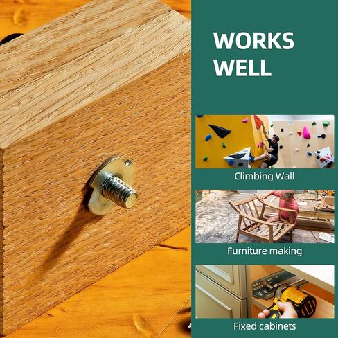 50PCS 3/8-16 T-Nuts Zinc Plated Steel Nutserts, 4-Pronged Tee Nut for Wood, Rock Climbing Holds 3/8-16 T Nuts Set for Wood Furniture in Kuwait