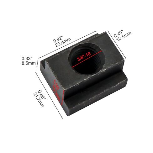 4 Pieces 3/8"-16 Threaded T-Slot Nuts, Black Oxide Finish Hardware Sliding Nut T Track Accessories Hammer Head Fastener for Woodworking, Used in Machines Tool Tables in Kuwait