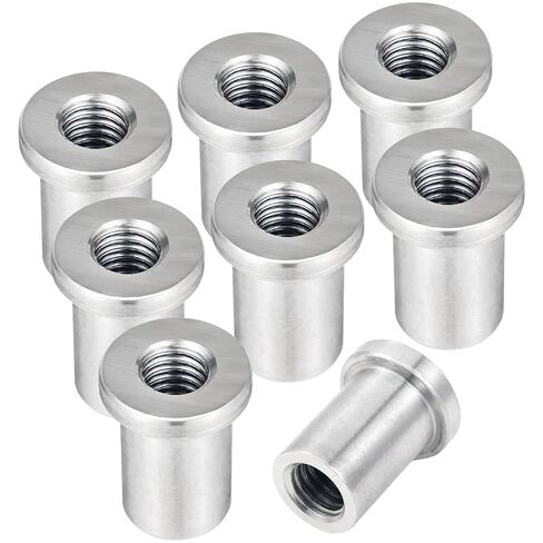 8PCS Weld Nuts,Weld-On Nuts 1/2"-13 Thread, 1-1/4"Long Threaded, Weld-on Nuts Stepped Female, Weld Nuts Made in Low-Carbon Steel, Easier to Welding in Kuwait