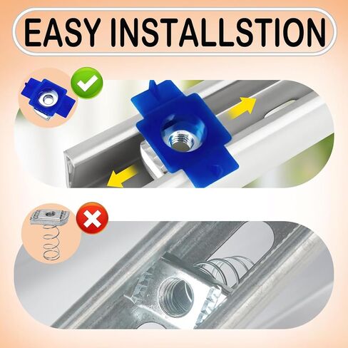 1/4"-20 Nylon Strut Channel Nuts - Strut Nuts with Twist Tab，for Channel Support Systems (Pack of 30) in Kuwait