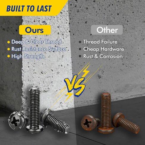 TV Mount Screws Kit 94PCS - M4 M5 M6 M8 Screws Assortment with Spacers and Zip Ties, Universal TV Mounting Hardware Kit for 32-80 Inch TVs and Monitors in Saudi Arabia