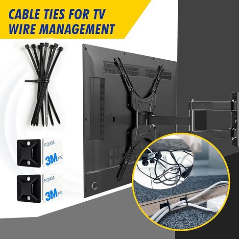 TV Mount Screws Kit 94PCS - M4 M5 M6 M8 Screws Assortment with Spacers and Zip Ties, Universal TV Mounting Hardware Kit for 32-80 Inch TVs and Monitors in Saudi Arabia