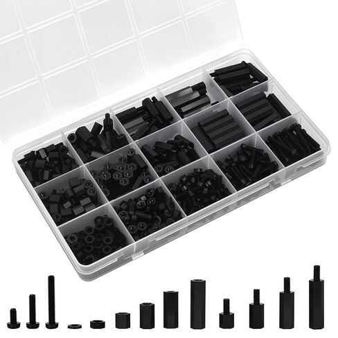 M3 Nylon Standoff & Fastener Kit - Complete Set with Screws, Nuts, Spacers & Threaded Pillars (6mm to 20mm) for Motherboard, PCB, 3D Printer, Raspberry Pi & Computer Building - 600Pcs in Saudi Arabia