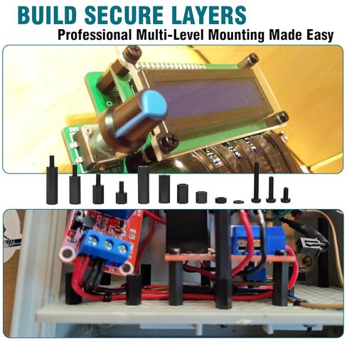 M3 Nylon Standoff & Fastener Kit - Complete Set with Screws, Nuts, Spacers & Threaded Pillars (6mm to 20mm) for Motherboard, PCB, 3D Printer, Raspberry Pi & Computer Building - 600Pcs in Saudi Arabia