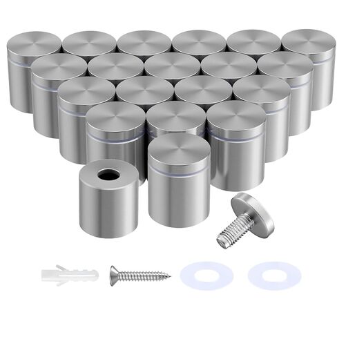 20-Pack Standoff Screws (1 in. Dia x 1 in. L), Stainless Steel Standoff Mounting Hardware Picture Mounting Hardware Picture Hanging Mounting Screws Frame Spacers for Acrylic Signs, Silver in Saudi Arabia