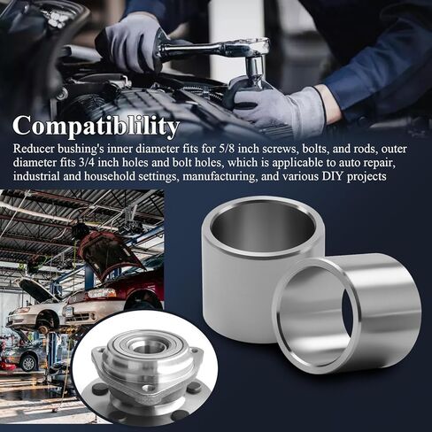 12 قطعة من البطانات المصنوعة من الفولاذ المقاوم للصدأ، محولات جلبة مخفض من الفولاذ المقاوم للصدأ مقاس 3/4 بوصة إلى 5/8 بوصة، تناسب مسامير وقضبان البراغي مقاس 5/8 بوصة، فاصل معدني مسماري، فاصل معدني مستدير من الفولاذ المقاوم للصدأ in Kuwait