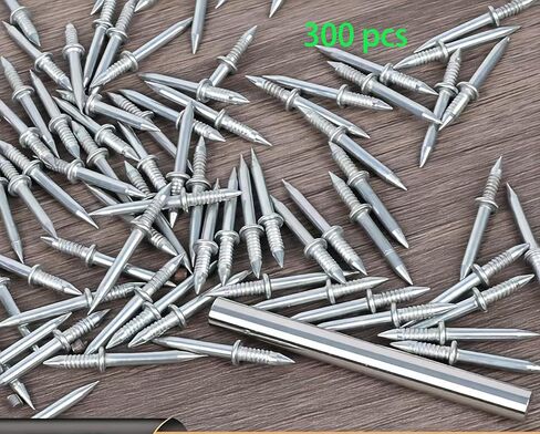 300pcs Double-Head Skirting Thread Seamless Nails with Bonus 3pcs Sleeve Tools, Invisible Security Screws for Wood Baseboards Nails Non Marking Double Sided Nails, in Saudi Arabia