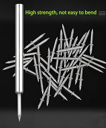 300pcs Double-Head Skirting Thread Seamless Nails with Bonus 3pcs Sleeve Tools, Invisible Security Screws for Wood Baseboards Nails Non Marking Double Sided Nails, in Saudi Arabia