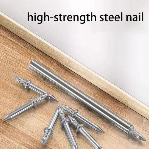 300pcs Double-Head Skirting Thread Seamless Nails with Bonus 3pcs Sleeve Tools, Invisible Security Screws for Wood Baseboards Nails Non Marking Double Sided Nails, in Saudi Arabia