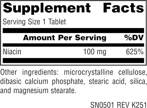 Source Naturals Niacin 100 mg Vitamin B-3, Non-GMO - 100 Tablets in Saudi Arabia