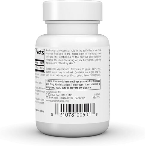 Source Naturals Niacin 100 mg Vitamin B-3, Non-GMO - 100 Tablets in Saudi Arabia