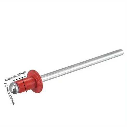 100pcs 1/8" x 1/4" Aluminium Steel Dome Head Blind Rivets, Color Pop for Home Decoration and Fixing (RAL3020 TAFFIC RED) in Saudi Arabia
