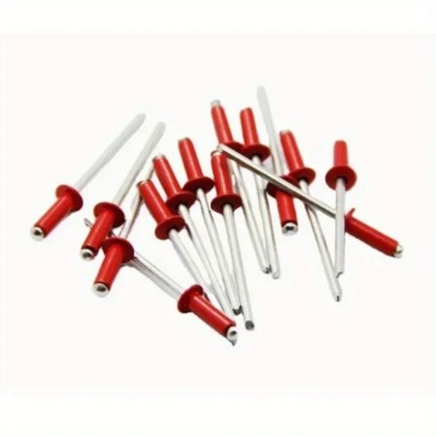 100pcs 1/8" x 1/4" Aluminium Steel Dome Head Blind Rivets, Color Pop for Home Decoration and Fixing (RAL3020 TAFFIC RED) in Saudi Arabia