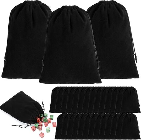 100 Pcs 4 x 6 Inch Velvet Drawstring Bags Small Jewelry Pouches Black Velvet Gift Bags with Drawstring for Earring Watch Storage Christmas Wedding Party Favors, Black in Kuwait