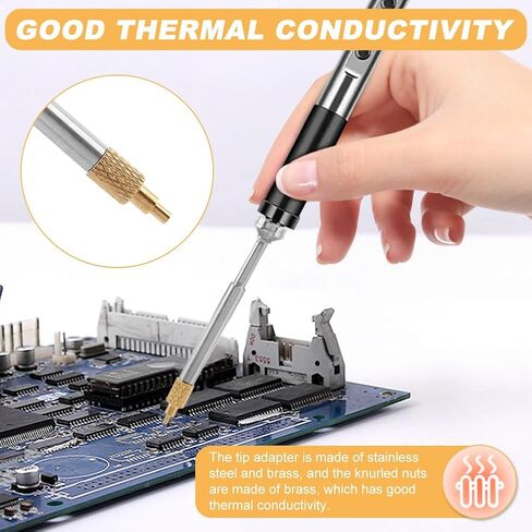 Heat Set Insert Tool M2 M2.5 M3 M4 M5 M6 M8 Hot Mel-t Brass Knurled Nut Embedded Insertion Tip Adapter Kit 3D Printed Parts Install for TS100 TS101 Pine64 936 Soldering Iron Heat Set Insert Tool Kit in Saudi Arabia