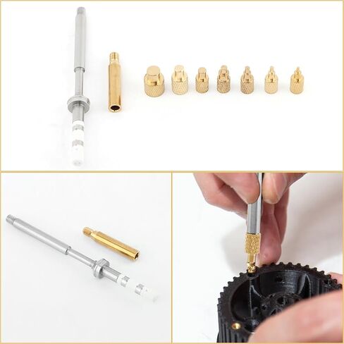 Heat Set Insert Tool M2 M2.5 M3 M4 M5 M6 M8 Hot Mel-t Brass Knurled Nut Embedded Insertion Tip Adapter Kit 3D Printed Parts Install for TS100 TS101 Pine64 936 Soldering Iron Heat Set Insert Tool Kit in Saudi Arabia