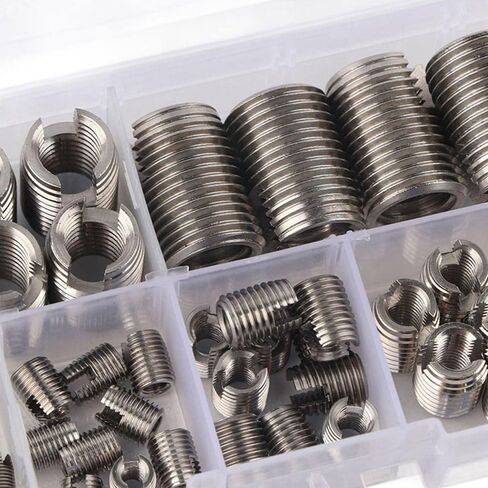 50Pcs Thread Inserts,Stainless Steel Inner Thread Self Tapping Thread Set, M3 M4 M5 M6 M8 M10 M12 M16 with a Storage Box in Saudi Arabia