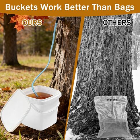 5 Set Maple Syrup Tapping Kit with 5 Buckets 16ft Food Grade Tubing 5 Taps Maple Sap,Maple Tree Tapping Kit Collection Supplies Syrup Tree Taps for Experts or Beginners in Saudi Arabia