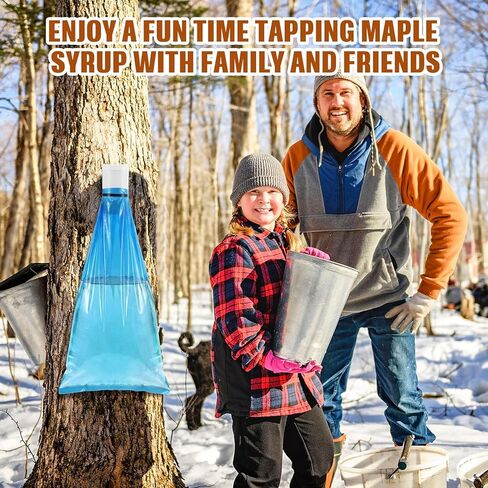 6 Maple Syrup Tapping Kit PVC Maple Sap Sack Holder, 3 Gallon Collection Bags, 5/16" Drill, Zip Ties, and Tree Sap Taps Complete Kit Big Capacity for Collection and Harvest in Saudi Arabia