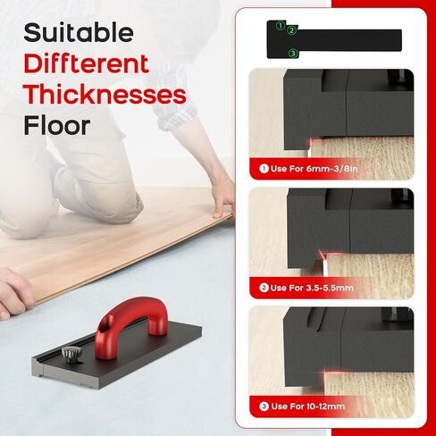 كتلة النقر NAACOO للأرضيات الخشبية من الفينيل، مقبض كبير/3 حواف مختلفة/جوانب مزدوجة قابلة للعكس مع شقوق تستخدم لللسان والأخدود أو أرضية القفل، وأدوات الأرضيات المصفحة. in Kuwait