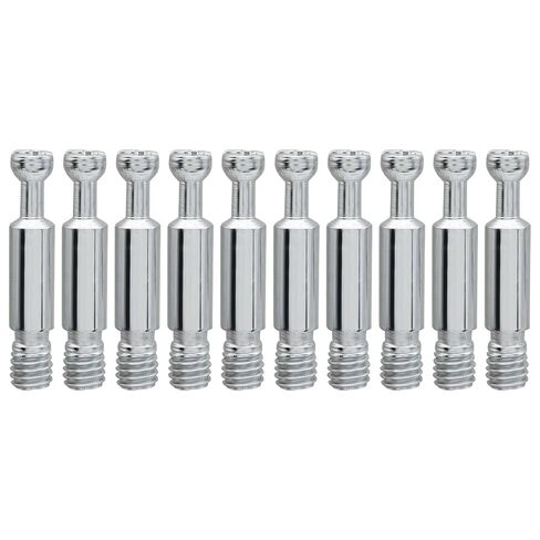 20 Piece Furniture Connecting Fittings, Thread Bolts Dowels Screws Metal Dowel Fitting Fasteners, Silver Fasteners for Cabinet Drawer and Wardrobe Furniture in Saudi Arabia