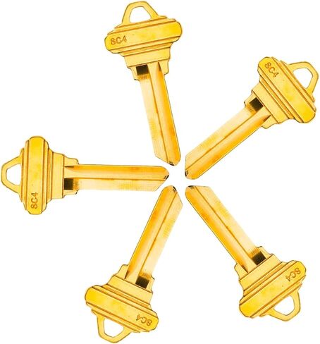 Brass Finish Uncut Key Blanks, SC4 (6SH1) Blank Keys, SC4 Key Blanks 6 Pin (100-Pack) in Saudi Arabia