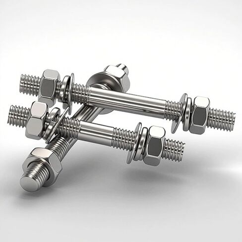 304 Stainless Steel Double Ended Stud M8, 5-Pack Threaded Rod Connector with Nuts and Washers, Complete Hardware Sets (M8*80 (5 PCS)) in Saudi Arabia