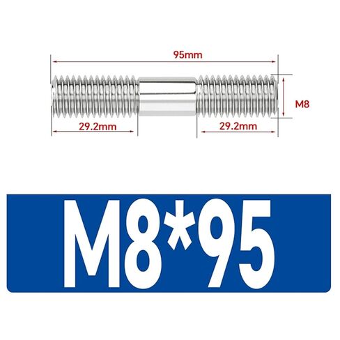 304 Stainless Steel M8 Threaded Rod 10-Pack, Double-Ended Fully Threaded Studs for Construction and DIY (M8*95(10 PCS)) in Saudi Arabia