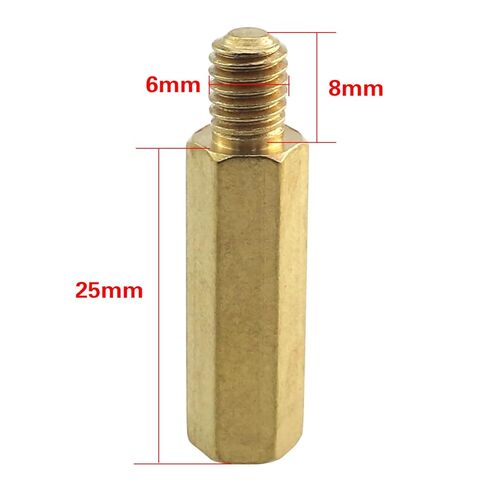 5 قطعة M6x25mm + 8 مللي متر ذكر إلى أنثى ملولبة نحاسية ذات نهاية واحدة سداسية مسمار لوحة دارات مطبوعة فاصل مناسب لطائرات بدون طيار FPV Quadcopter وأجهزة الكمبيوتر in Kuwait