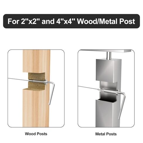 BLIKA 20 Pack Stainless Steel Invisible Receiver and Swage Stud End for 3/16 Inch Cable Railing, Deck Stair Threaded End Fitting for 2"x2", 4"x4" Wood/Metal Posts, 3/16" Cable Railing Hardware in Kuwait